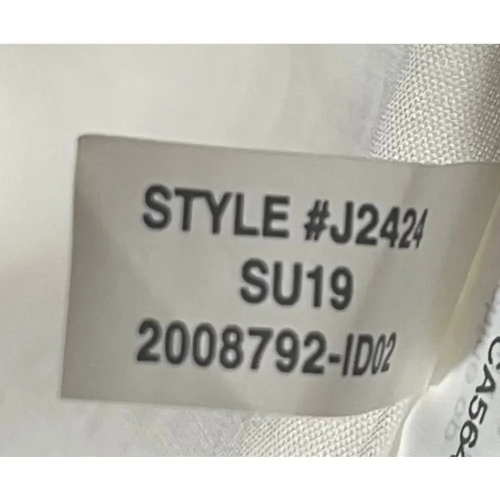 J.Crew White Linen Blend Sleeveless Button Front Tie Waist Dress Size 0